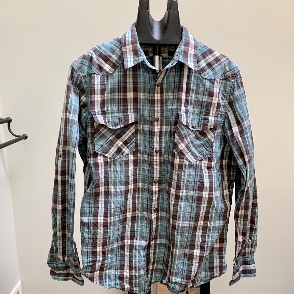 Blue/Brown Button Down